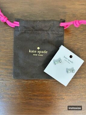 Kate Spade Silver Double Bow Stud Earrings MSRP $49